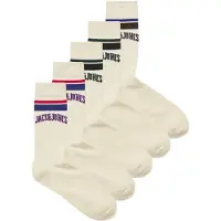 Jack & Jones Jongens sportsokken jacmateo tennissokken 5-pack crèmewit