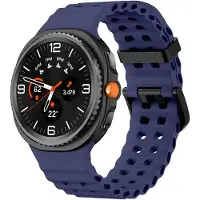 Strap-it Ocean siliconen bandje met gespsluiting - geschikt voor Samsung Galaxy Watch 8 - 40mm / Galaxy Watch 8 - 44mm / Galaxy Watch 8 Classic (donkerblauw)