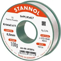 Stannol Kristall 611 Fairtin Soldeertin, loodvrij Loodvrij Sn99,3Cu0,7 REM1 100 g 0.5 mm
