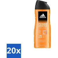 Adidas 20 x Shower Gel Power Booster 250 ml - Douchegel - 3-in-1 - Frisheid - Sport - Gezicht