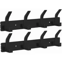 O'daddy Wandkapstok 16 Haken - Kapstok Hangend - Handdoekrek - Kapstok Muur - 2 rijen van 8 Haken - Inclusief Plakstrip - Industrieel Design - Zwart