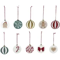 Vertbaudet Set van 10 houten kerstballen MOONY