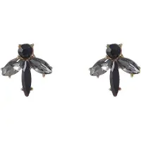 Go Dutch Label Oorknoppen Stone Stud Goud Black