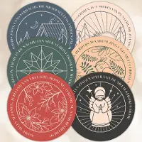 MajesticAlly Voordeelpakje 12 kerstkaarten - rond - serie 6 -