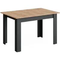 Vicco Eettafel Repose Antraciet/Goudkleurig Eiken 120-160 x 80 cm Uitschuifbaar, Model 55777