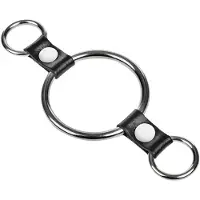 Rimba - Penisring met bevestigingsringen - Zilver & Zwart