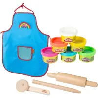 Play-Doh x Play-Doh compacte speelset - houten gereedschap, boetseerblikjes & schort