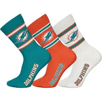 NFL Sokken ' NFL Miami Dolphins Crew ' blauw / turquoise / oranje / wit