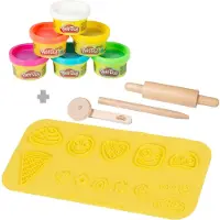 Play-Doh x Play-Doh startset - 3D creatieve mat, houten gereedschap, 6 boetseerblikjes