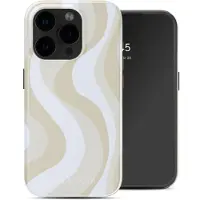 Selencia Vivid Backcover met MagSafe voor de Apple iPhone 15 Pro - Desert Waves Beige
