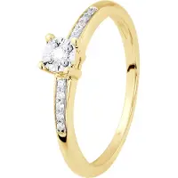 Diadema Diamond Solitaire ondersteund 0070 Cts Illusion 1 Ct geel goud set met vier klauwen