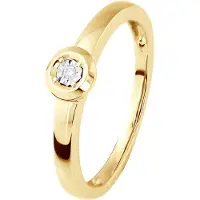 Diadema Diamond Solitaire Ring 0,010 0,50 Cts Cts Illusion Yellow Gold
