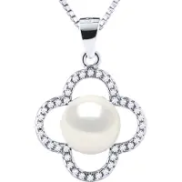 Diadema Clover Ketting Freshwater Pearl White 9-10 mm 925