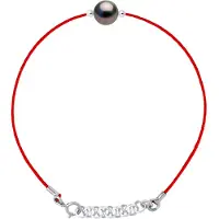 Diadema LOVE armband LINK Tahitian Pearl Ronde 8-9 mm Nylon Red 925
