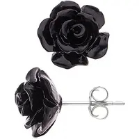Diadema 925 zwarte keramische roze keramische roze nagels - liefde roos
