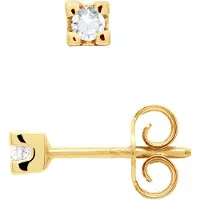 Diadema Oorbellen 0,10 Solitaire Diamond 18K Yellow Gold Cts