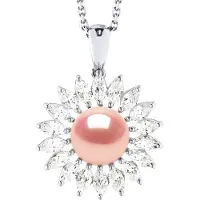Diadema SUN zoetwater parel sieraden 8-9mm Rose 925