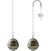 Diadema Dangle Oorbellen Tahitian Pearls Ringed 10-11 mm 925