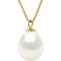 Diadema Ketting gekweekte parel Zoetwater 8-9mm White Pear Geel Gouden Ketting