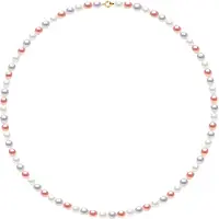 Diadema Rank ketting kralen Freshwater rijstkorrel 4-5mm veelkleurige geel goud 18 Karaat