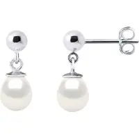 Diadema Bengelen oorbellen Gekweekte parels Zoetwater 6-7mm White White Gold