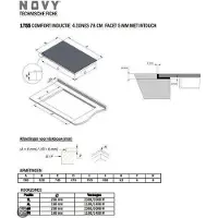 NOVY 1755 Comfort inductie 4 zones 78 cm facet 5mm met InTou