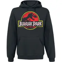 Jurassic Park Trui met capuchon - Distressed Logo - S tot 5XL - voor Mannen - zwart | Maat 4XL