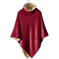 De Witte Lietaer Ganges Poncho Dames en heren Wine Red-One-size