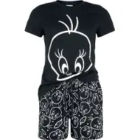 Looney Tunes Pyjama - Tweety Outlines - S tot XXL - voor Vrouwen - zwart - Maat XL