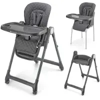 Kinderkraft TULO 3-in-1 Meegroei Kinderstoel - Voor 6 Maanden tot 25 kg - Verstelbare Hoogte, Rugleuning en Voetsteun - Afneembare Tafel en 5-Puntsgordel - Grijs