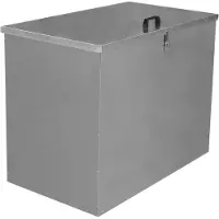 MonsterShop Metalen Voedselcontainer – 64 liter -88.5x67.5x125.5cm - 1 groot compartiment - gegalvaniseerd - hangslot – vee dieren - voerton
