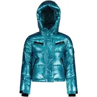 Superrebel ski-jas SPICY blauw Skijack Meisjes Polyester Capuchon Effen - maat 140