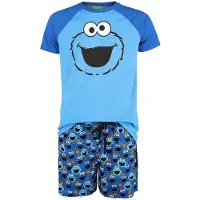 Sesame Street Pyjama - Cookie Monster - S tot 3XL - voor Mannen - blauw | Maat L
