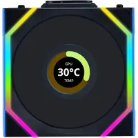 Lian Li UNI FAN SL Wireless LCD Reverse Blade Black - Ventilatorhuis - 120mm - 350 - 1900 rpm - 31 dBA - 4-pin PWM - L-Connect - ARGB - zwart