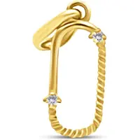 New Bling 9NBSAM-G230368 Gouden hanger - Zirkonia - Open Ovaal - 8,7x4,5mm - 14 Karaat - Cadeau voor haar - Goud
