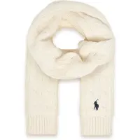 Ralph Lauren Witte katoenen sjaal met kabelsteek (L/XL), Casual 323953206005