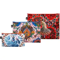 LOQI Zip Pockets - Tapestry, Toile de Jouy, Peacock gerecycled