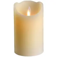 Lumineo LED kaars | wax | creme/warm wit met bewegend lampje | ø7,5x12,5cm