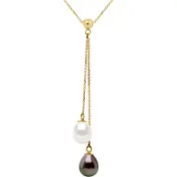 Diadema Ketting YOU AND ME TAHITI cultuur parels en 7-8mm FRESHWATER Peren Yellow Gold