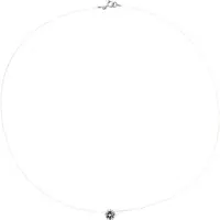 Diadema Solitaire ketting zirkoniumoxide 9 mm zilver 925 zilver transparant nylon