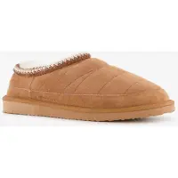 Hush puppies leren heren pantoffels gevoerd cognac maat 43