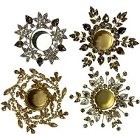Home Society - Waxinelichthouder - Bling - Goudkleurig - Set van 4