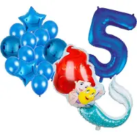 Ariel ballonnen pakket - 82x60cm - Folie Ballon - Prinses - Themafeest - 5 jaar - Verjaardag - Ballonnen - Versiering - Helium ballon - de kleine zeemeermin
