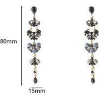 Go Dutch Label Oorknoppen Long Stone Dangle Goud Black