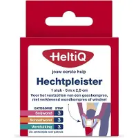 Heltiq Voordeelverpakking 2 X Hechtpleister textiel 5 m x 2,5 cm