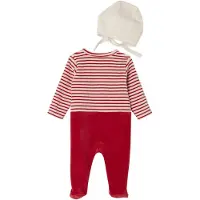 Envie de Fraise Kerstpyjama en muts baby in fluweel / velours