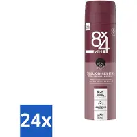 8x4 24 x 8 x 4 Deospray Men - No.18 Millions Nights - Deodorant - Voor Heren - 150 ml - Deodorant Voor Heren - Avondgeur - Zweetbescherming - Langdurige Geur - Verleidelijke Geur
