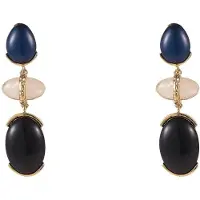 Go Dutch Label Oorknoppen Elegant Stone Drop Black