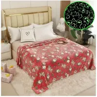 Mariall Kerstdeken die in het donker oplicht, rood - Glow-in-the-dark Christmas blanket, green - kerst - kerstcadeau - 150 cm x 200 cm