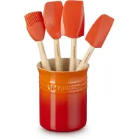 Le Creuset Pot met 4 spatels Oranje